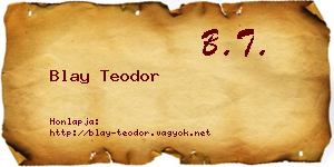 Blay Teodor névjegykártya